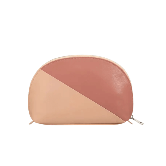 Kosmetiktasche M | Nude & Silber – Vorbestellung