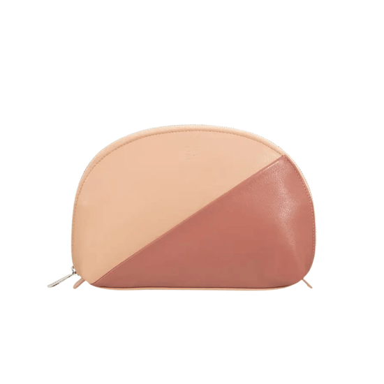 Kosmetiktasche M | Nude & Silber – Vorbestellung