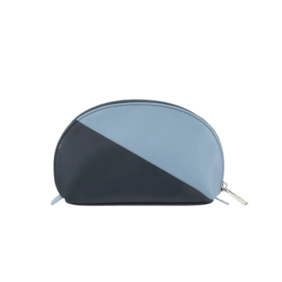 Kosmetiktasche S | Marine & Silber – Vorbestellung