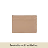Kartenhalter Genarbtes Leder | Beige