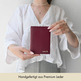 Reisepass-Hülle genarbtes Leder in Dunekelrot bei MERSOR