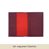 Reisepass-Hülle genarbtes Leder | Dunkelrot von MERSOR Studio | Geschenke bei MERSOR