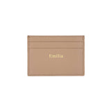 Kartenhalter Genarbtes Leder | Beige