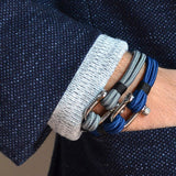 Nautical Nylon Herrenarmband  Blau von FortunaBeads