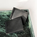 Gedlbörse mit Geldscheinklammer genarbtes Leder - schwarz| MERSOR