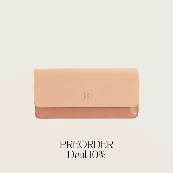 Cosmetic Bag Grained Leather | Dark Red & Gold