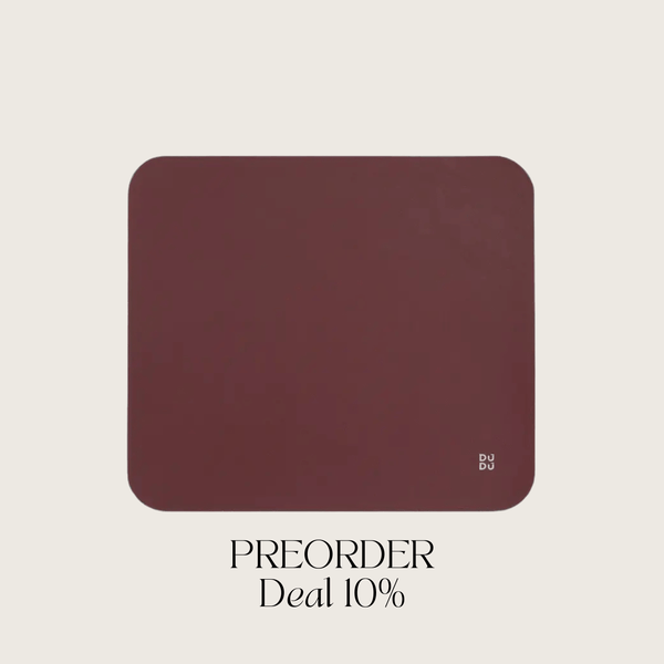 Cosmetic Bag Grained Leather | Dark Red & Gold