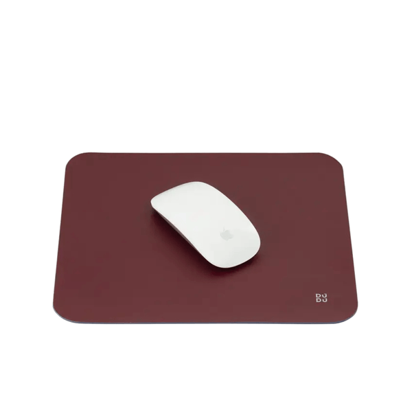 Cosmetic Bag Grained Leather | Dark Red & Gold