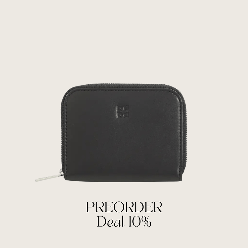 Cosmetic Bag Grained Leather | Dark Red & Gold