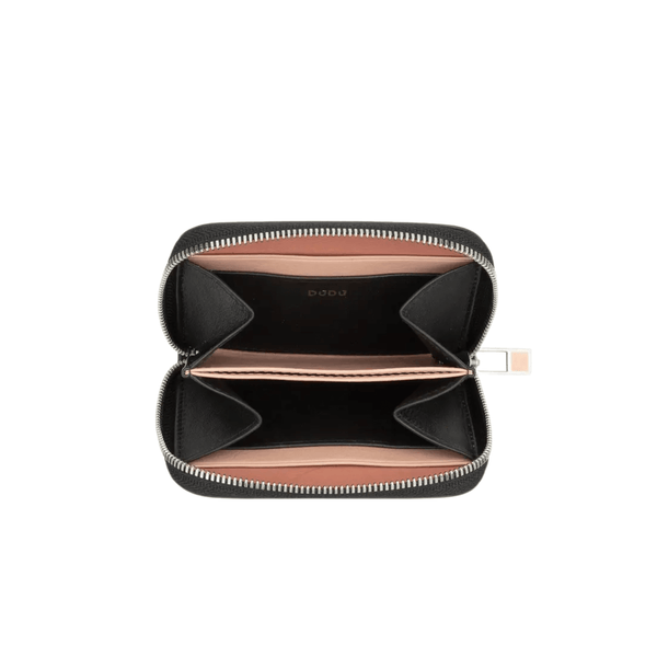 Cosmetic Bag Grained Leather | Dark Red & Gold