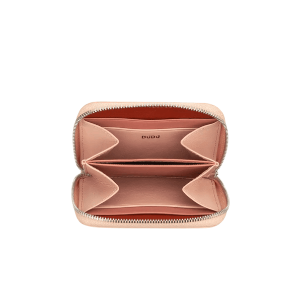 Cosmetic Bag Grained Leather | Dark Red & Gold