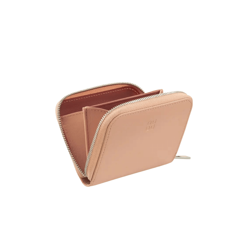 Cosmetic Bag Grained Leather | Dark Red & Gold