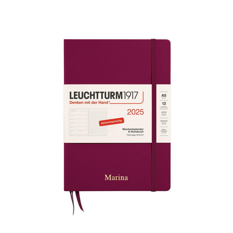 Wochenkalender 2025 & Notizbuch A5 dotted | Port Red