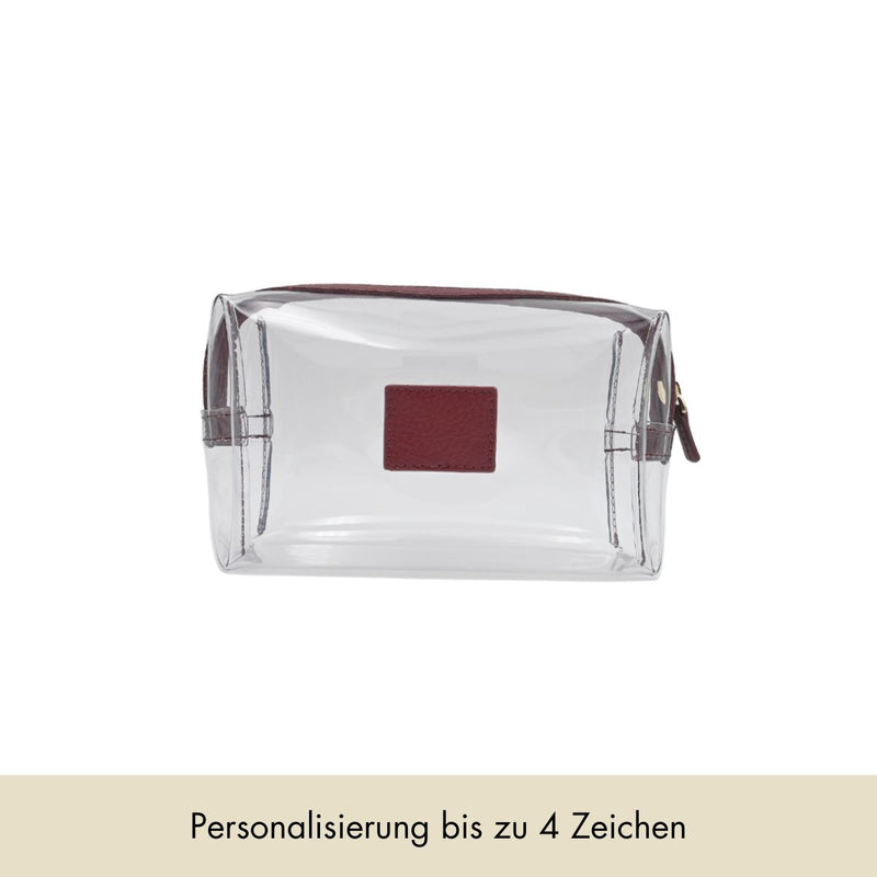 Personalisierbare Kosmetiktasche mit genarbten Lederdetails