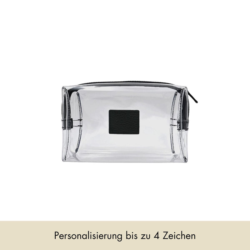 Kosmetiktasche genarbtes Leder von Mersor Studio in schwarz