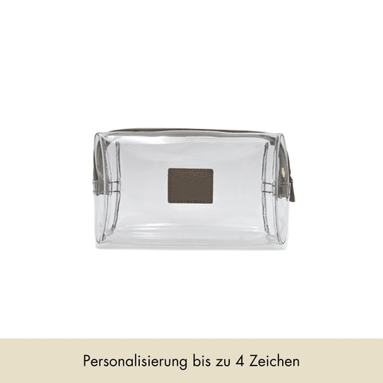 Cosmetic Bag Grained Leather | Warm Earth & Gold