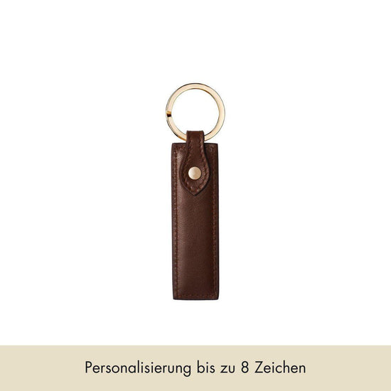 Keycharm Classic Grained Leather | Brown & Gold