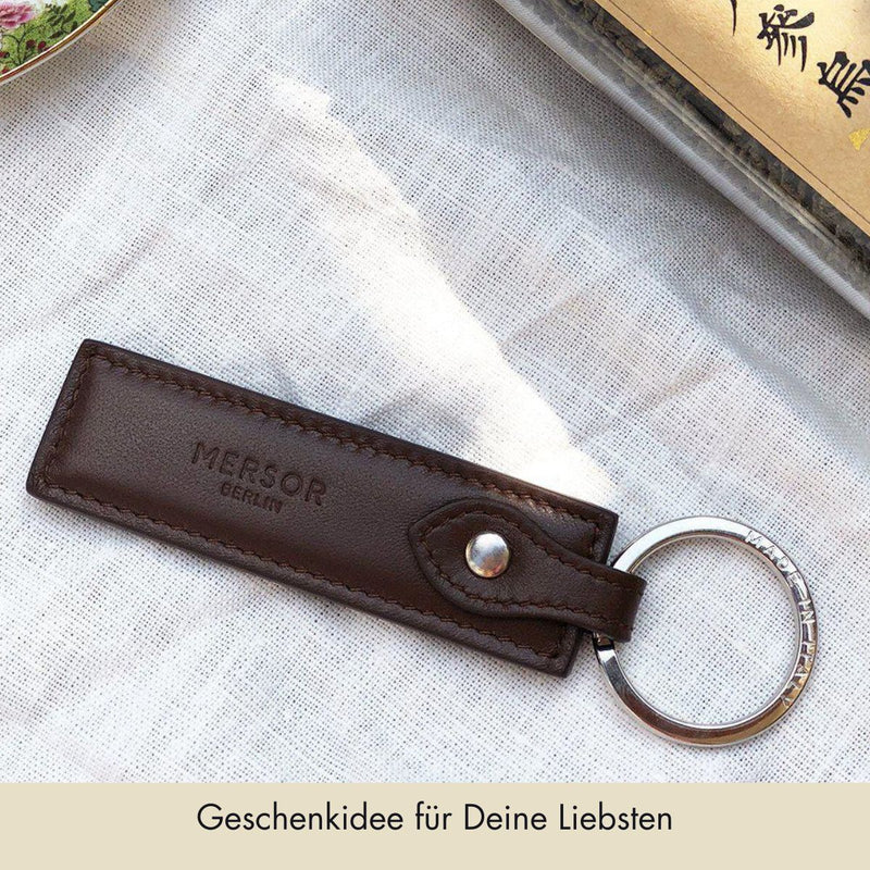 Schlüsselanhänger Classic | Braun & Silber - Schlüsselanhänger personalisiert mit Namen | MERSOR