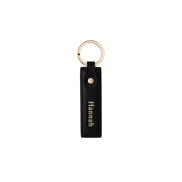 Schlüsselanhänger Classic Glattleder | Schwarz & Gold