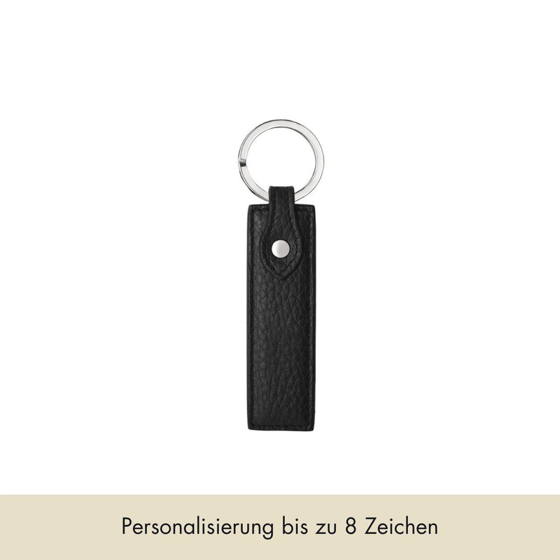 Schlüsselanhänger Classic Grainy | Schwarz & Silber - Schlüsselanhänger mit Monogramm | MERSOR