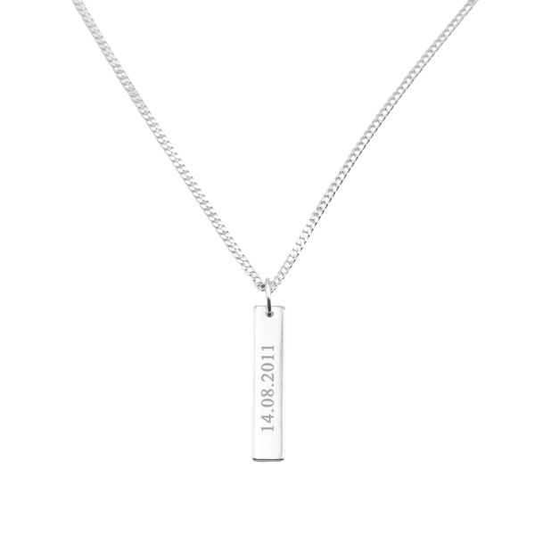 Ketten-Anhänger Bar mit Gravur Silber | Schrift