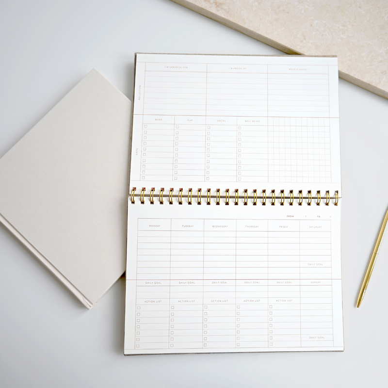 Wochen Tischkalender | Leinen