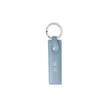 Schlüsselanhänger Classic Glattleder | Eisblau & Silber - personalisiert mit Namen | MERSOR