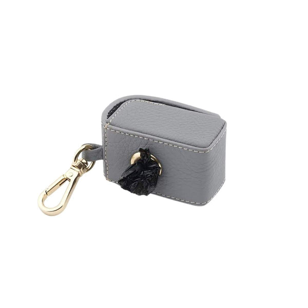 Personalisierter William Walker Kotbeutelspender Leder Grau | MERSOR